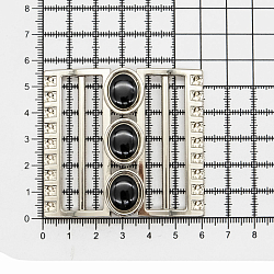 69511 Пряжка-застежка 50мм (55*57мм) металл/эмаль, никель/черный BIG