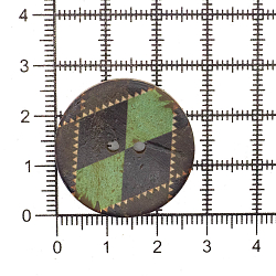 CB R-25 Пуговица 'Ромбы' 44L (28мм) 2 прокола, кокос
