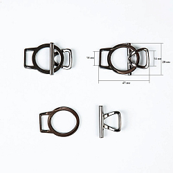 62421 Пряжка-застежка с кольцом 14мм (29*47мм) металл, черный никель BIG