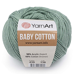 Пряжа YarnArt 'Baby Cotton' 50гр 165м (50% хлопок, 50% акрил)