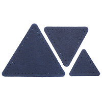 59406 Набор заплаток пришивных из замши, треугольник равностор. 4, 6 и 8см, с перфорацией, 3шт/упак (22 темно-синий)
