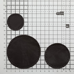 9401 Набор заплаток пришивных из кожи, круг d-4см, 6см и 8см, с перфорацией, 3шт/упак, 100% кожа