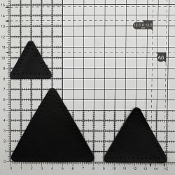 9406 Набор заплаток пришивных из кожи, треугольник равностор. 4, 6 и 8см, с перфорацией, 3шт/упак