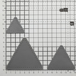 9406 Набор заплаток пришивных из кожи, треугольник равностор. 4, 6 и 8см, с перфорацией, 3шт/упак