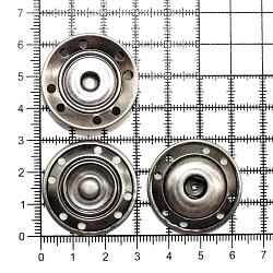 95102/03 Кнопка пришивная д-30мм металл, темное серебро set ГР