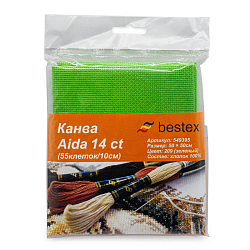 Канва 624010-14C/T, 50*50см 209 зеленая Bestex