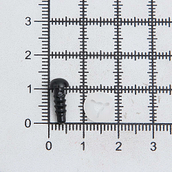 Глазки-бусинки пластиковые, с фиксатором, цв. черный, 6мм, 24 шт/упак