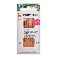 05890 Иглы ручные гобеленовые Tapestry BLACK, № 22, 6шт, PONY