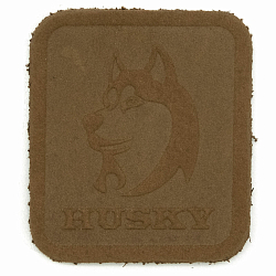 5005 Термоаппликация из замши Husky 3,4*3,89см, 100% кожа