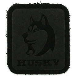 5005 Термоаппликация из замши Husky 3,4*3,89см, 100% кожа (433 черный)