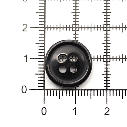 11309/4 24 (чер) Пуговица 24L (15мм) 4 прокола, пластик, черный глянцевый