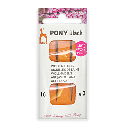 16821 Иглы ручные для шерсти и пряжи Wool BLACK, 2шт, PONY