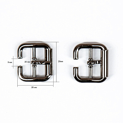 62561 Пряжка с роликом 20мм (28*25мм) металл, черный никель BIG