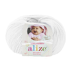 Пряжа ALIZE 'Baby wool' 50гр. 175м. (20% бамбук, 40% шерсть, 40% акрил) ТУ