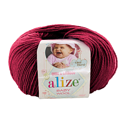 Пряжа ALIZE 'Baby wool' 50гр. 175м. (20% бамбук, 40% шерсть, 40% акрил) ТУ