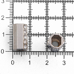 ГФУ6103 Наконечник 'Цилиндр' со стразами d=3,5/7мм, 15,5*8,5мм, металл