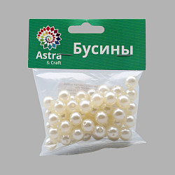 Бусины пластиковые, 'жемчуг', цветные, круглые, 12мм, 50гр, Astra&Craft