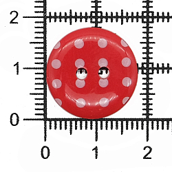 Q7D26-FSS Пуговица 'Горошек' 28L (18мм) 2 прокола, пластик