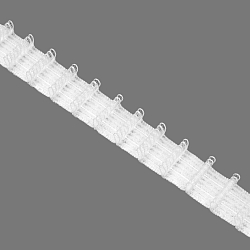 С01/25 Тесьма шторная1/2 'Параллельная складка' (2 шнура) для велькро 25мм*50м, белый
