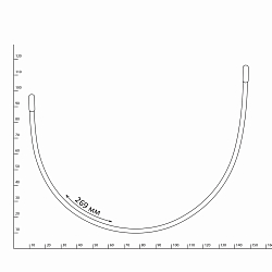 2762 Косточки (каркасы) для бюстгальтера тип 35, (95) 269мм, металл, белый, Arta-F