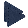 59116 Заплатки пришивные из замши, треугольник равносторонний 6см с перфорацией, 2шт/упак, 100% кожа 22 темно-синий